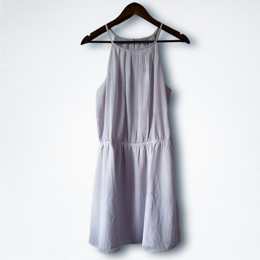 NWT Naked Zebra Lavender Sheer Chiffon Lined Halter Skater Dress Women's Medium - Picture 10 of 10